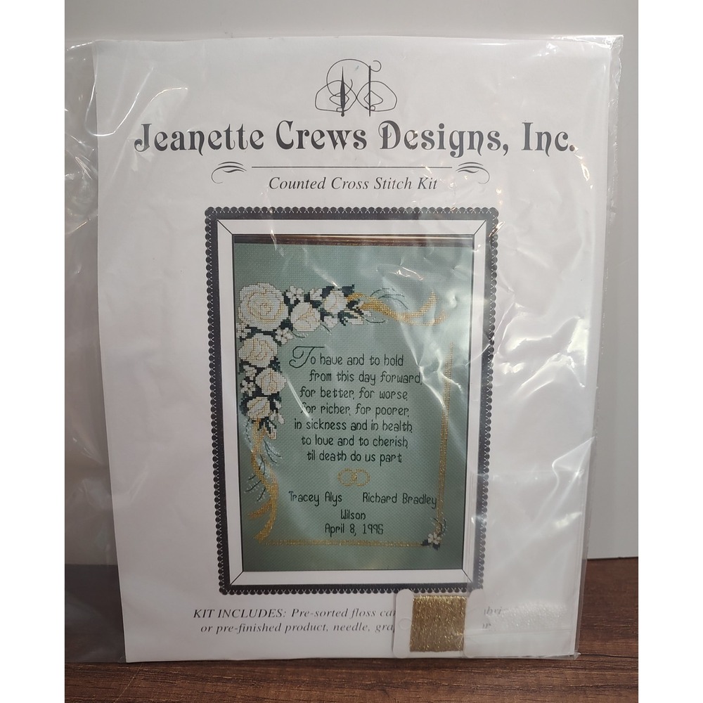 Jeanette Crews Designs Counted Cross Stitch Kit 'To Have And To Hold' Wedding A3